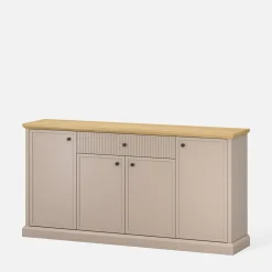 Komody|inny Komoda 4-drzwiowa IDELLO taupe dąb kamienny