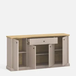 Komody|inny Komoda 4-drzwiowa IDELLO taupe dąb kamienny