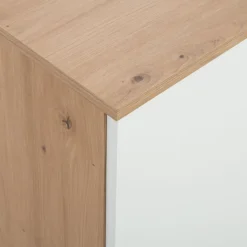 FORTE Komoda 3-drzwiowa z 4 szufladami IKOLI biała dąb artisan