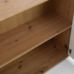 FORTE Komoda 3-drzwiowa z 4 szufladami IKOLI biała dąb artisan