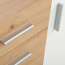 FORTE Komoda 2-drzwiowa, z 4 szufladami IKOLI biała