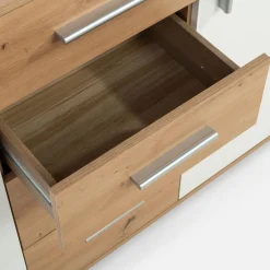 FORTE Komoda 2-drzwiowa, z 4 szufladami IKOLI biała