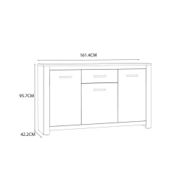 FORTE Komoda 3-drzwiowa z szufladą SAN CAYETANO