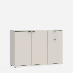 Komody|FORTE Komoda 3-drzwiowa z szufladą GANYMEDE jasny beż