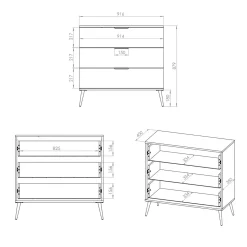 inny Komoda glamour z szufladami VITERBO