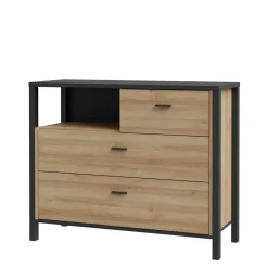 Komody|FORTE Komoda industrialna do sypialni HIGH ROCK