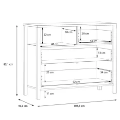 Komody|FORTE Komoda industrialna do sypialni HIGH ROCK