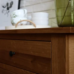Komody|inny Komoda lite drewno z 3 szufladami STELLA dąb rustykalny