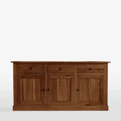 inny Komoda lite drewno z 3 szufladami STELLA dąb koniakowy