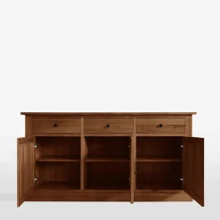 inny Komoda lite drewno z 3 szufladami STELLA dąb koniakowy