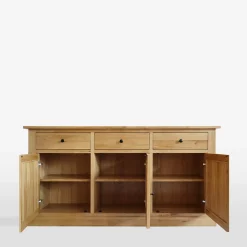 inny Komoda lite drewno z 3 szufladami dąb naturalny STELLA