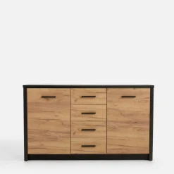 Exline Komoda MALI 2D4S dąb craft/czarny