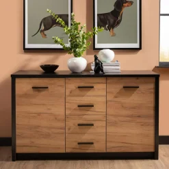 Exline Komoda MALI 2D4S dąb craft/czarny