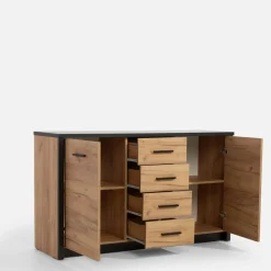 Exline Komoda MALI 2D4S dąb craft/czarny