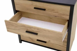 Exline Komoda MALI 4S dąb craft/czarny