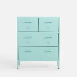 Komody|inny Komoda metalowa z szufladami BLEIZ turkusowa