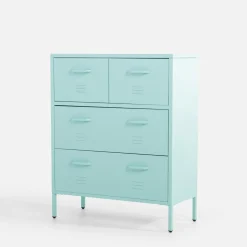 Komody|inny Komoda metalowa z szufladami BLEIZ turkusowa
