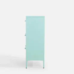 Komody|inny Komoda metalowa z szufladami BLEIZ turkusowa