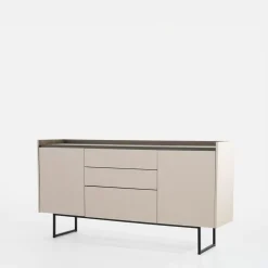 Komody|LENART Komoda ryflowana z oświetleniem LAGO 166 cm