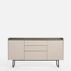 Komody|LENART Komoda ryflowana z oświetleniem LAGO 166 cm