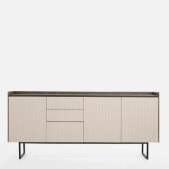 Komody|LENART Komoda ryflowana z oświetleniem LAGO 192 cm