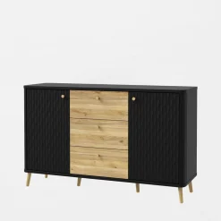 Komody|FORTE Komoda ryflowana z szufladami FIXSMILE 138 cm