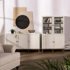 Komody|FORTE Komoda szara z szufladą PENKRIDGE 149.6 cm