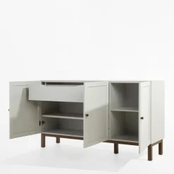 Komody|FORTE Komoda szara z szufladą PENKRIDGE 149.6 cm