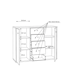 FORTE Komoda TEMPRA 2 2D5S dąb artisan