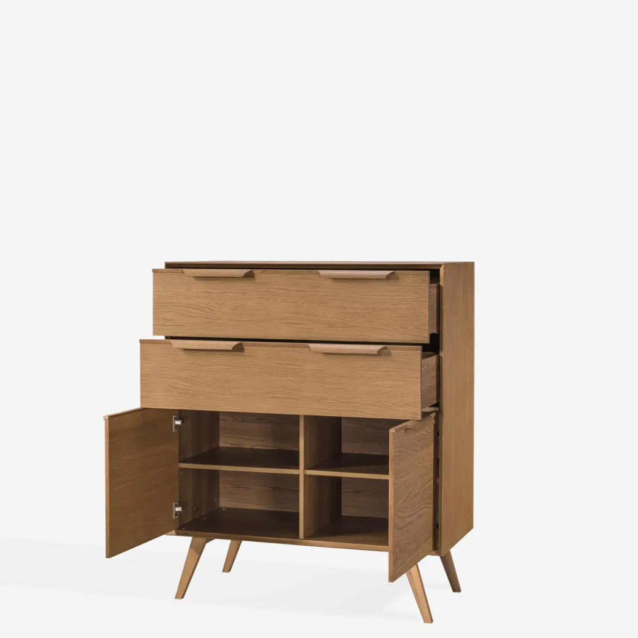 Komody|inny Komoda vintage z 2 szufladami LEO szer. 104,9 cm