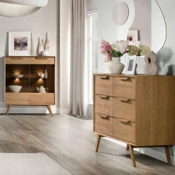 inny Komoda vintage z 6 szufladami LEO szer. 104,9 cm