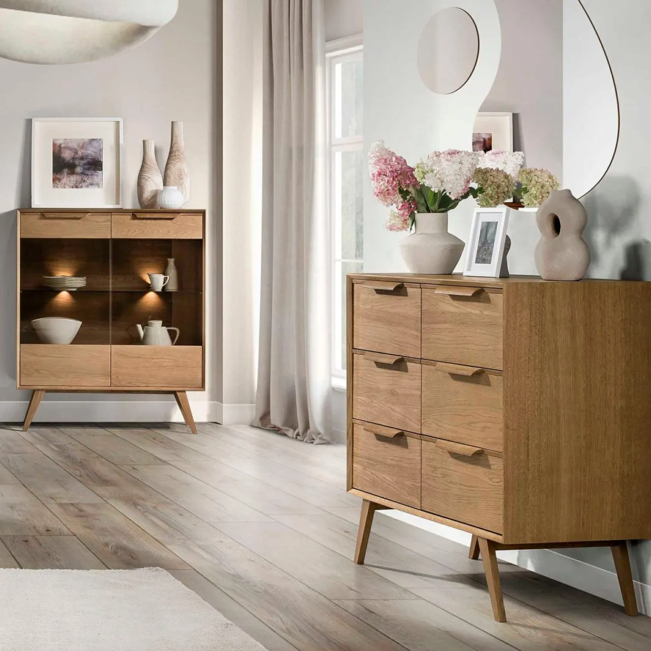 inny Komoda vintage z 6 szufladami LEO szer. 104,9 cm