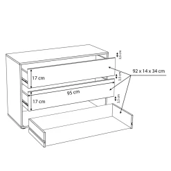 Akcesoria Do Szaf|FORTE Komoda wewnętrzna TWTK24-A06