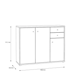 Komody|FORTE Komoda wysoka TEMPRA 2 3D2S dąb artisan