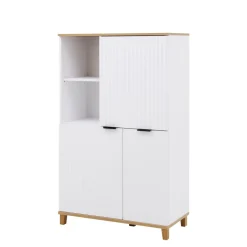 Komody Dla Dzieci|Komody| Komoda wysoka z półkami i ryflowanym frontem PLISSEE