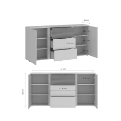 Komody|inny Komoda z 3 szufladami HAMM