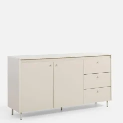 LENART Komoda z 3 szufladami na metalowych nóżkach TORINO kaszmir