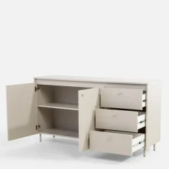 LENART Komoda z 3 szufladami na metalowych nóżkach TORINO kaszmir