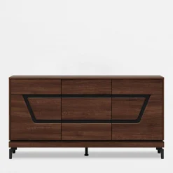 Komody|Furni Home Komoda z czarnym dekorem VERO 163.5 cm