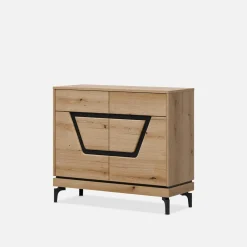 Furni Home Komoda z czarnym dekorem KRIS 98 cm