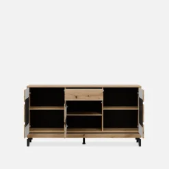 Komody|Furni Home Komoda z czarnym dekorem KRIS 163.5 cm