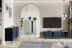 LENART Komoda z półkami szałwiowa LIV