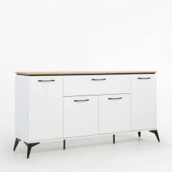 inny Komoda z szufladą biała z ryflowaniem VELUTTO