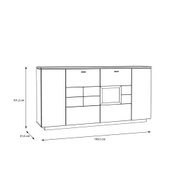 Komody|FORTE Komoda z witryną LOUOTO