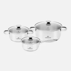 Garnki, Patelnie I Pokrywki|GERLACH Komplet 3 garnków FIRST z formą silikonową do tarty