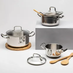 Garnki, Patelnie I Pokrywki|GERLACH Komplet 3 garnków ze stali nierdzewnej SIMPLE