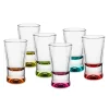 Komplet 6 kieliszków do wódki kolorowe dno 25 ml