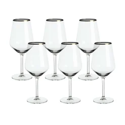 Kieliszki| Komplet 6 kieliszków do wina RUBIN GOLD