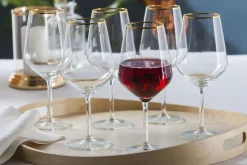 Komplet 6 kieliszków do wina RUBIN GOLD