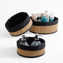 inny Komplet 3 koszy bambusowych okrągłe